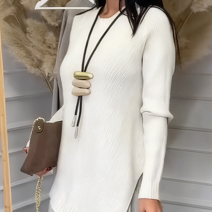 Women’s Irregular Sweater & Pleated Tank Midi Dress 2-Piece Set