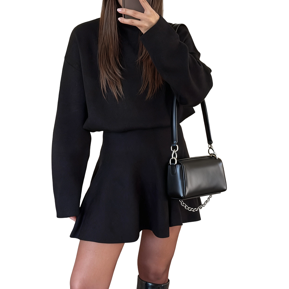 Chic Cinched-Waist A-Line Mini Dress