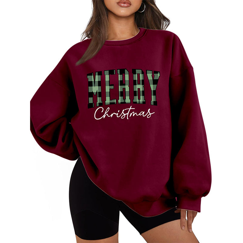 Women's Print Long Sleeve Crewneck Sweatshirt