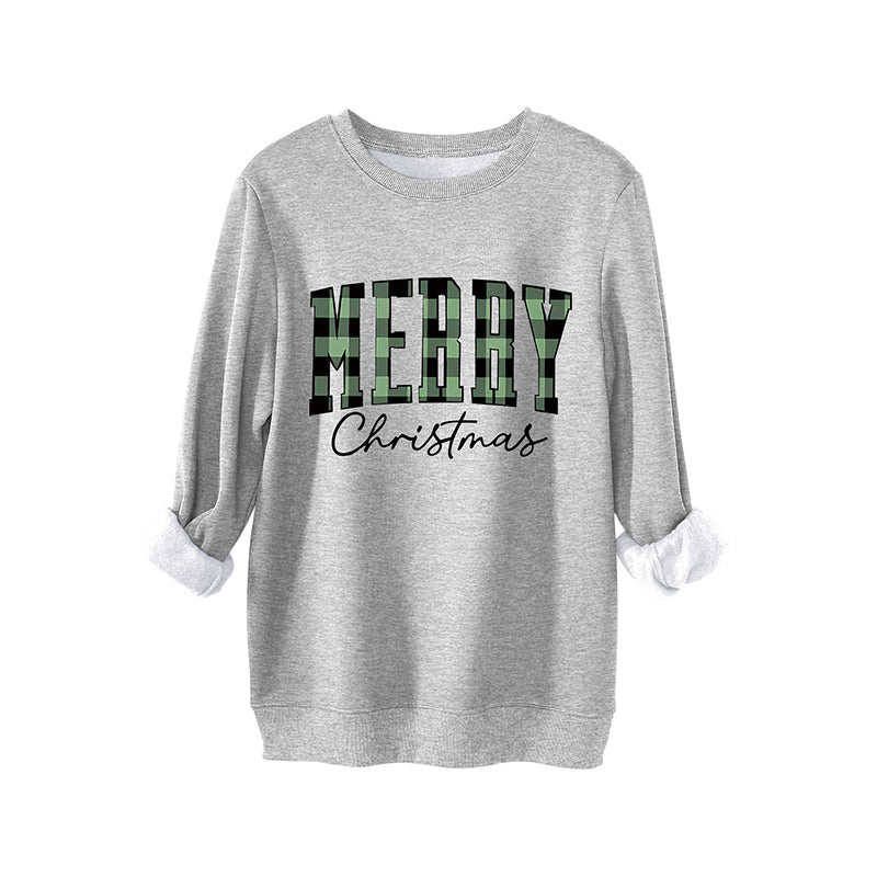 Women's Print Long Sleeve Crewneck Sweatshirt