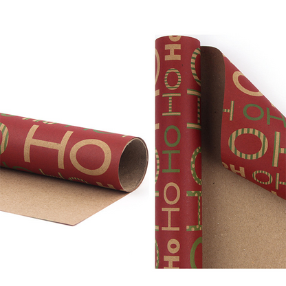 Christmas Printed Kraft Wrapping Paper Roll