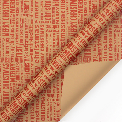 Christmas Printed Kraft Wrapping Paper Roll