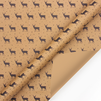 Christmas Printed Kraft Wrapping Paper Roll