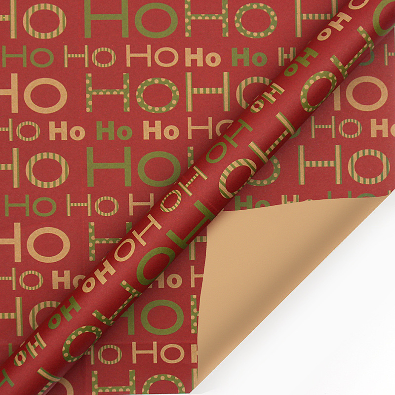 Christmas Printed Kraft Wrapping Paper Roll