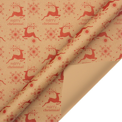 Christmas Printed Kraft Wrapping Paper Roll