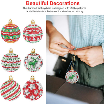 15-Piece DIY Christmas Diamond Painting Keychain Kit