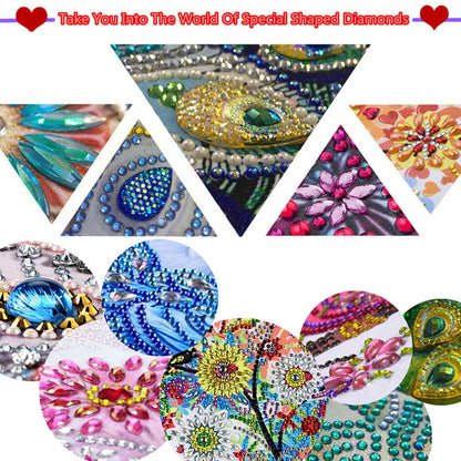 15-Piece DIY Christmas Diamond Painting Keychain Kit