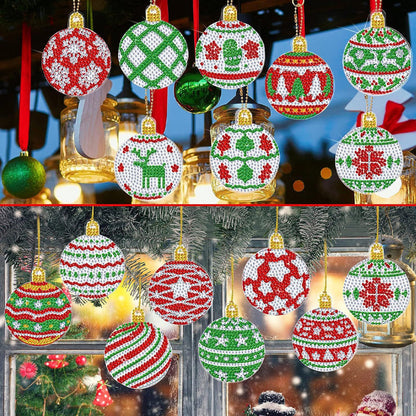 15-Piece DIY Christmas Diamond Painting Keychain Kit