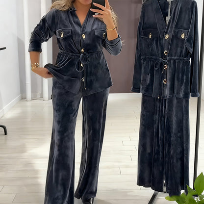 🔥Hot Sale Offers-Women's Warm Button-Up Set (with Pockets)