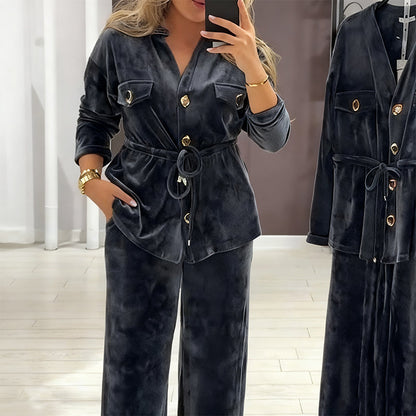 🔥Hot Sale Offers-Women's Warm Button-Up Set (with Pockets)