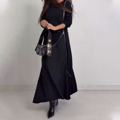 Women's Long Sleeve A-Line Maxi Dress