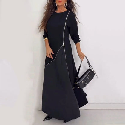 Women's Long Sleeve A-Line Maxi Dress