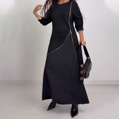 Women's Long Sleeve A-Line Maxi Dress