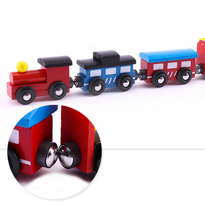 Wooden Magnetic Train Set for Kids