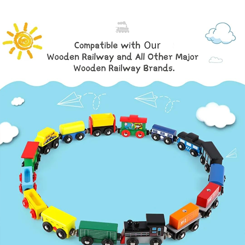 Wooden Magnetic Train Set for Kids