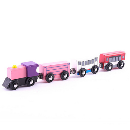 Wooden Magnetic Train Set for Kids