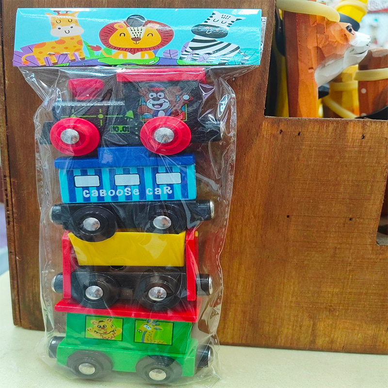 Wooden Magnetic Train Set for Kids
