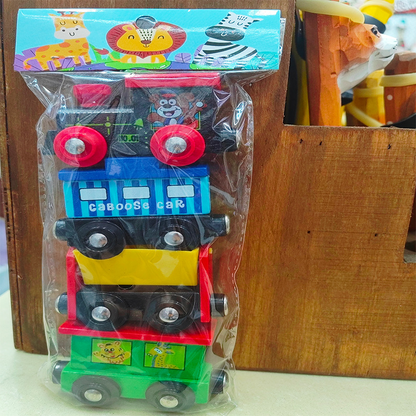 Wooden Magnetic Train Set for Kids