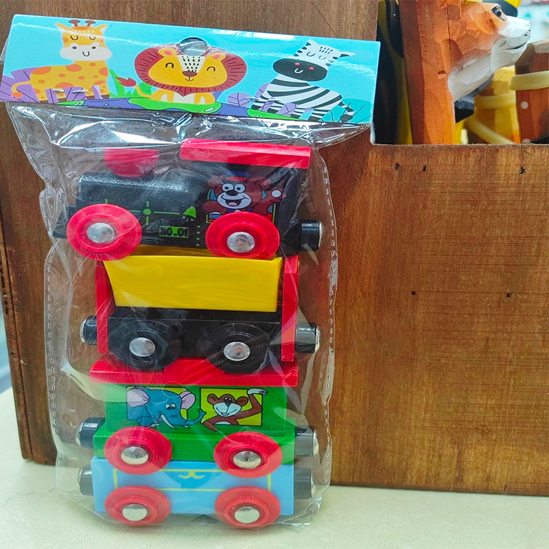 Wooden Magnetic Train Set for Kids