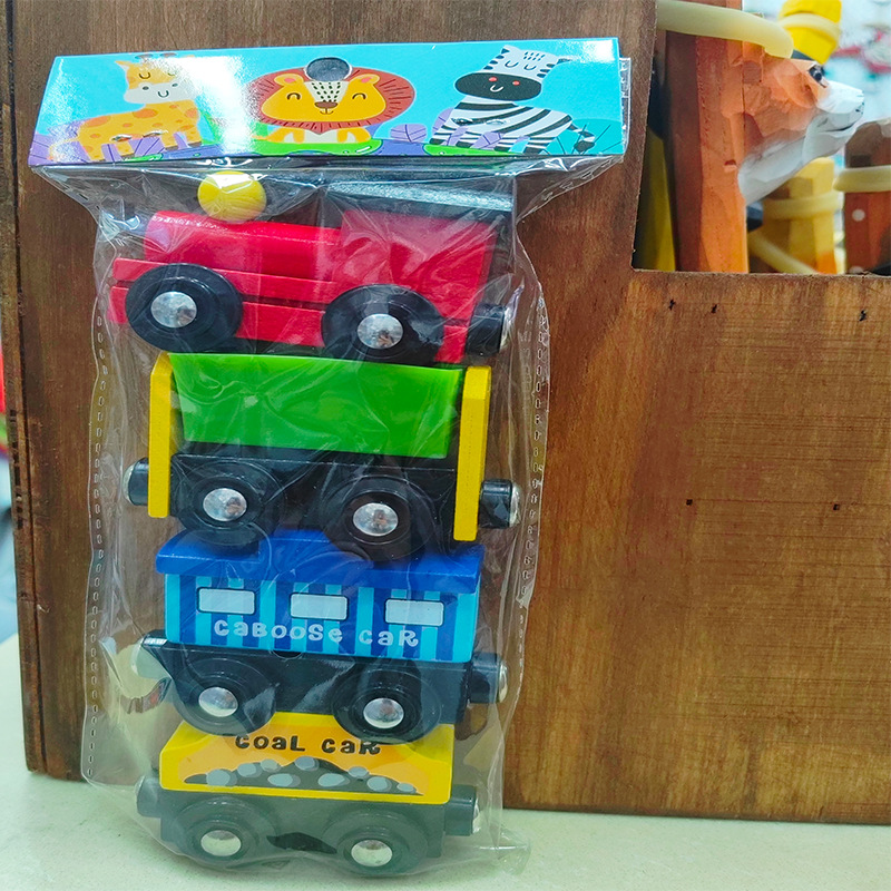 Wooden Magnetic Train Set for Kids