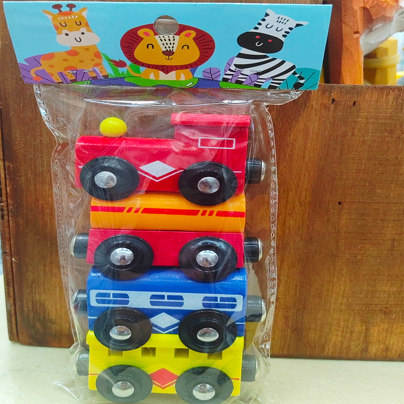 Wooden Magnetic Train Set for Kids