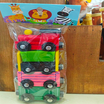 Wooden Magnetic Train Set for Kids