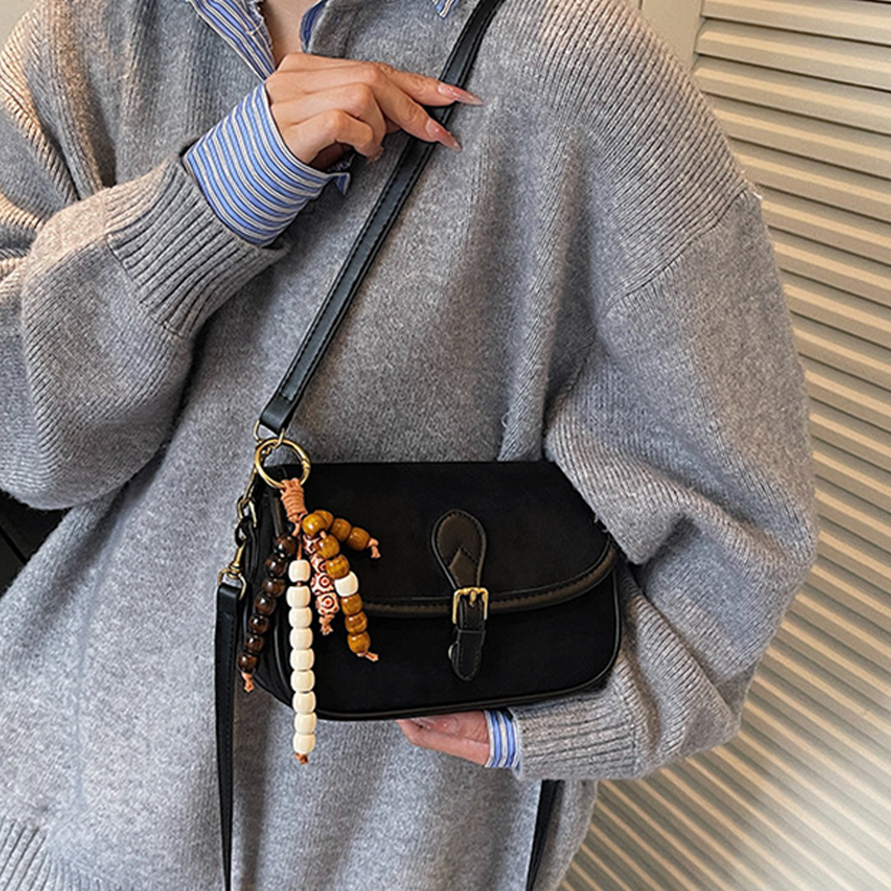 Women’s Saddle Crossbody Bag with Charm