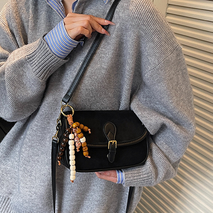 Women’s Saddle Crossbody Bag with Charm