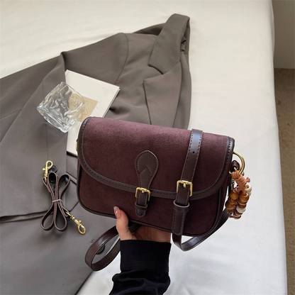 Women’s Saddle Crossbody Bag with Charm