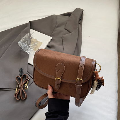 Women’s Saddle Crossbody Bag with Charm