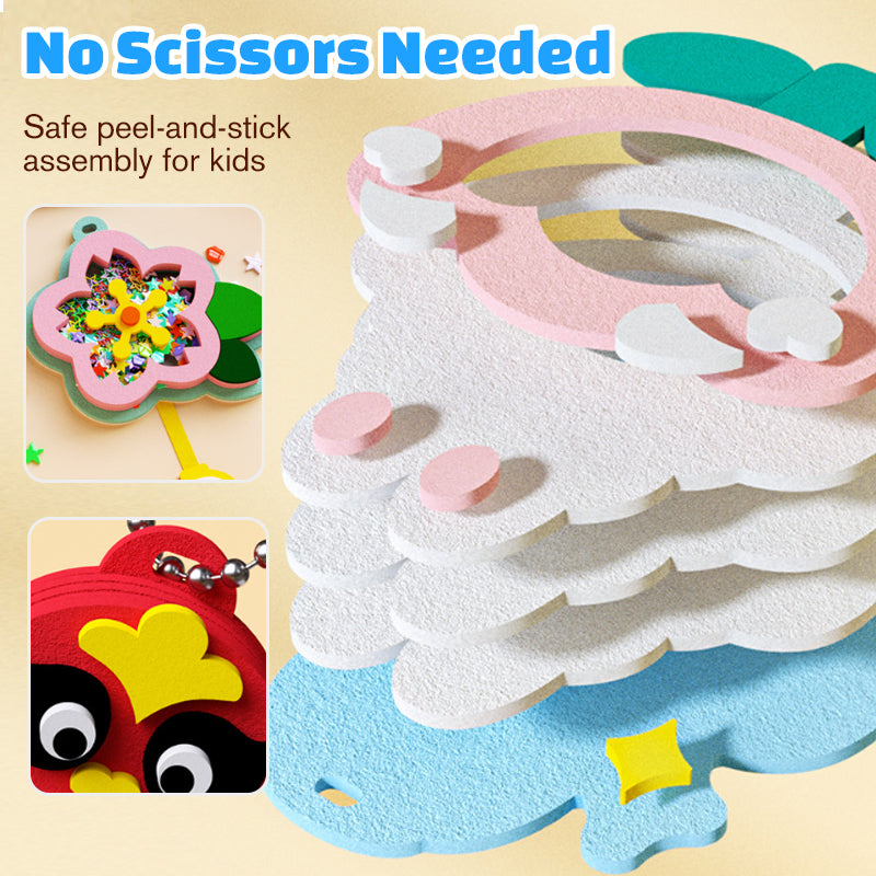 🎄Xmas Sale 50% Off🎁【Sensory Shaker Craft Kit for Kids】- Create 6 Shaking Keychains, Develops Fine Motor Skills No Glue Needed!🌟