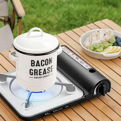 Practical Enamel Bacon Grease Container