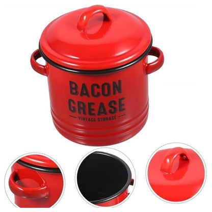 Practical Enamel Bacon Grease Container