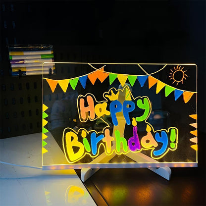 🔥Hot Sale Deals-Erasable Light-Up Acrylic Drawing Board with Stand