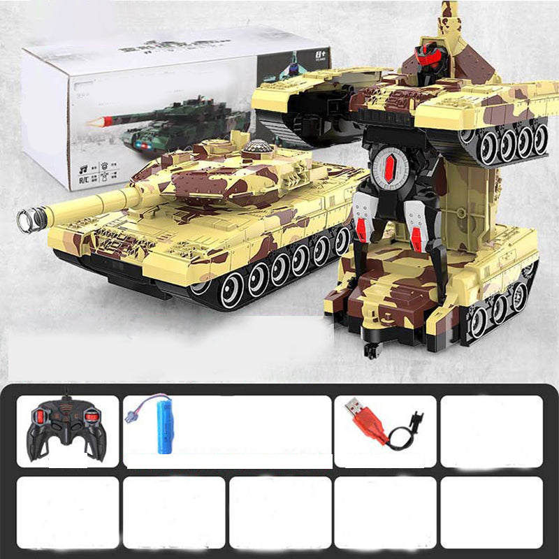 2-in-1 Remote Control Transforming Tank Robot Toy