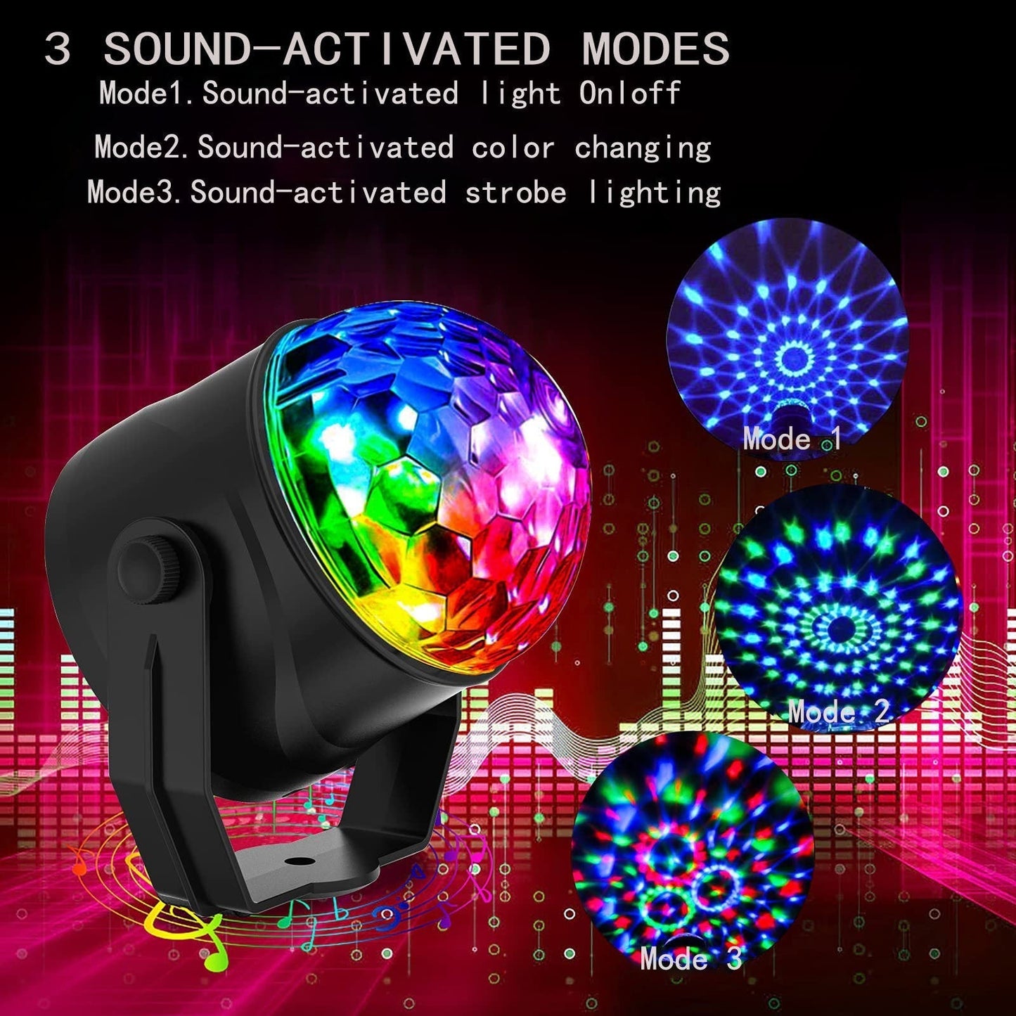 ✨Hot Sale Offers- Colorful Rotating Magic Disco Ball Light