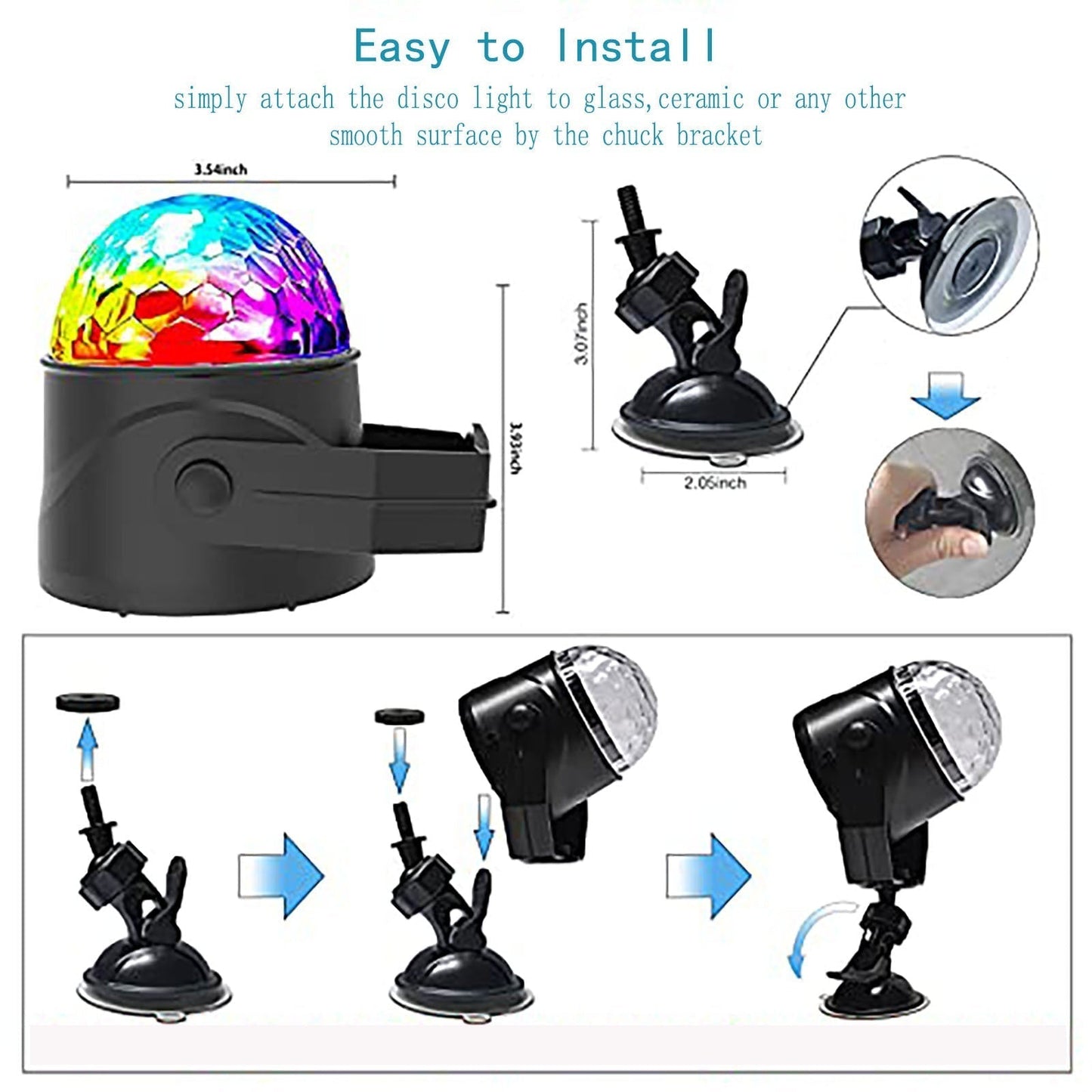 ✨Hot Sale Offers- Colorful Rotating Magic Disco Ball Light