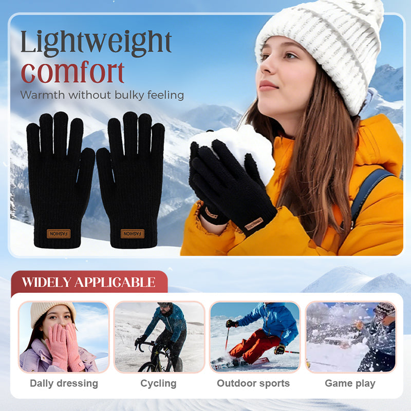 2Pairs Warm Thermal Knit Touchscreen Gloves