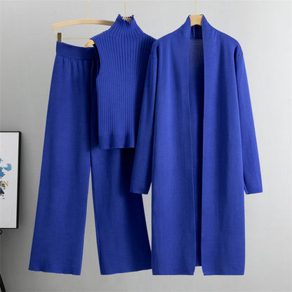 Fashion Trio - Sleeveless Tank Top, Cardigan, and Trousers