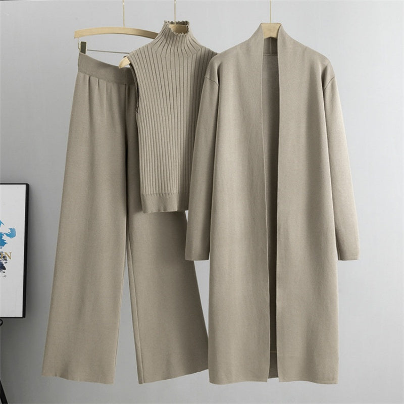 Fashion Trio - Sleeveless Tank Top, Cardigan, and Trousers