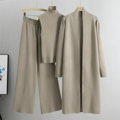 Fashion Trio - Sleeveless Tank Top, Cardigan, and Trousers