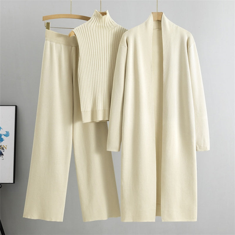 Fashion Trio - Sleeveless Tank Top, Cardigan, and Trousers
