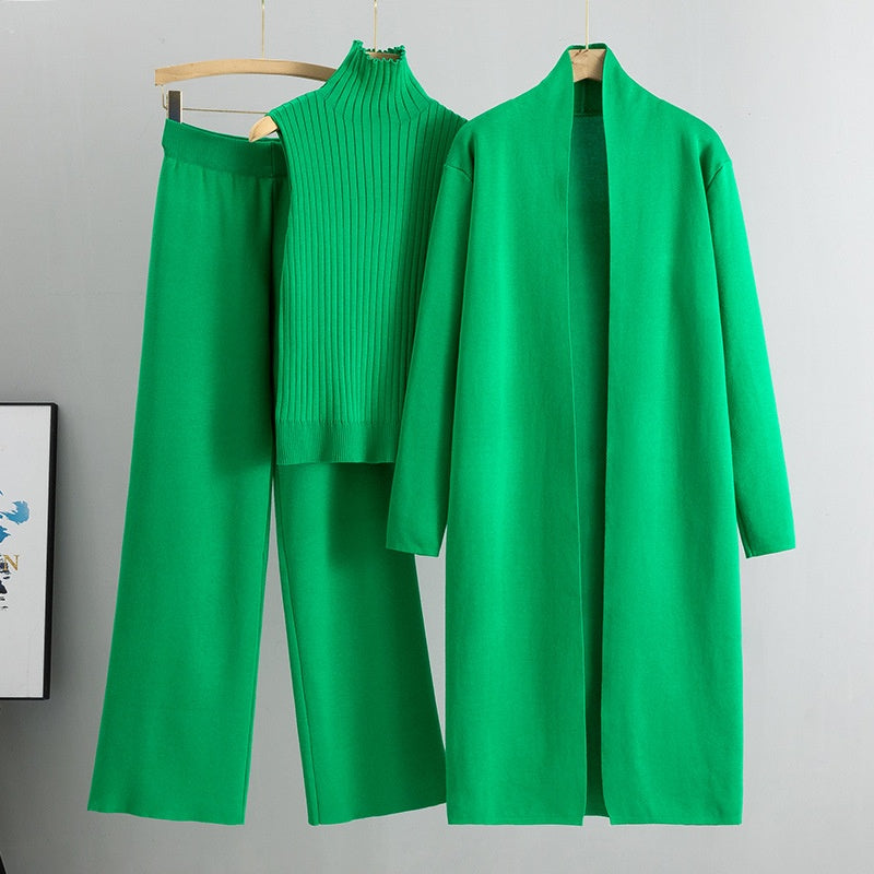 Fashion Trio - Sleeveless Tank Top, Cardigan, and Trousers