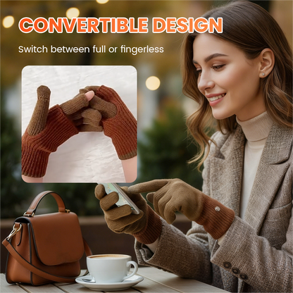 🔥Hot Sale Deals-Warm & Stylish Color-Block Convertible Gloves