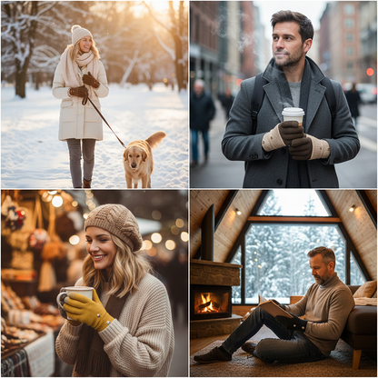 🔥Hot Sale Deals-Warm & Stylish Color-Block Convertible Gloves