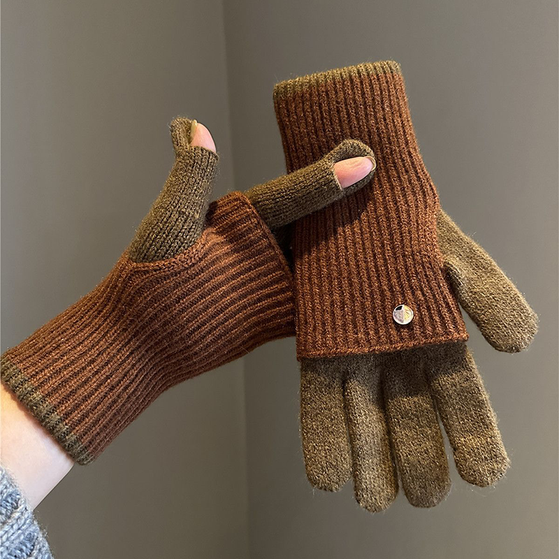 🔥Hot Sale Deals-Warm & Stylish Color-Block Convertible Gloves