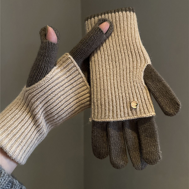 🔥Hot Sale Deals-Warm & Stylish Color-Block Convertible Gloves