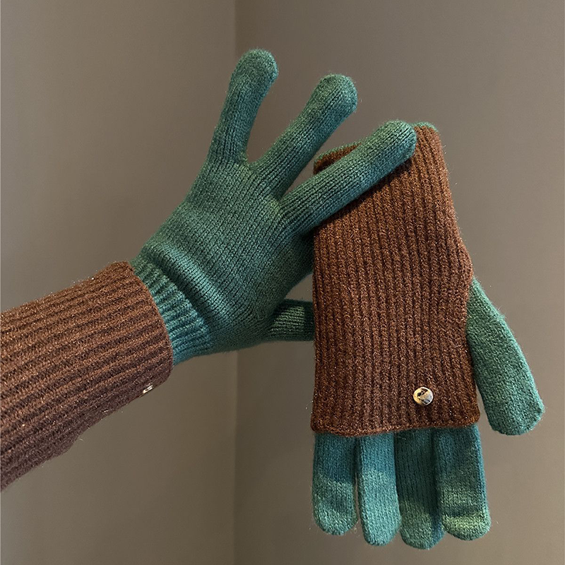 🔥Hot Sale Deals-Warm & Stylish Color-Block Convertible Gloves