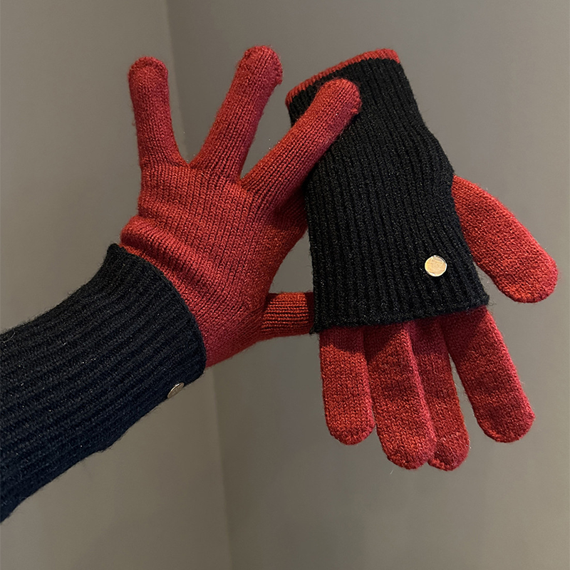 🔥Hot Sale Deals-Warm & Stylish Color-Block Convertible Gloves