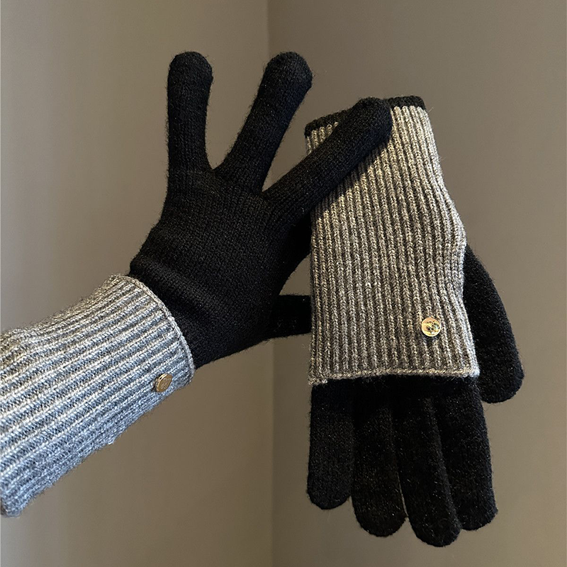 🔥Hot Sale Deals-Warm & Stylish Color-Block Convertible Gloves